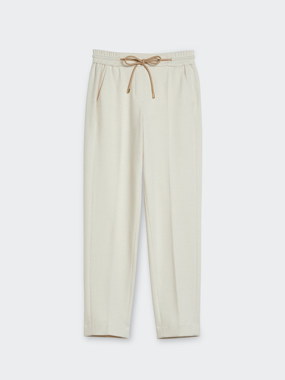 straight string pants crema front