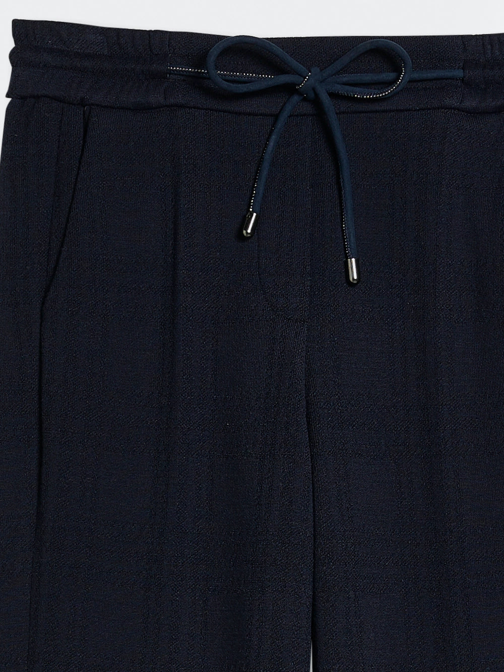 straight string pants navy detail