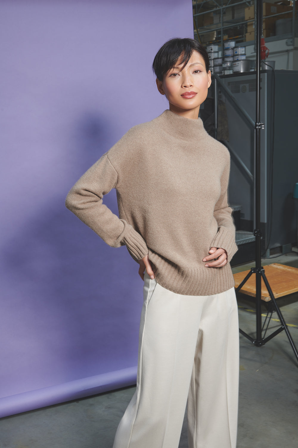 tubular high neck cashmere sweater1 main