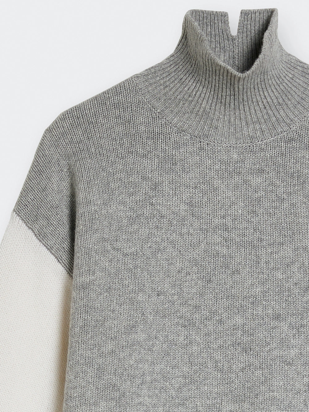 turtle neck contrast wool cashmere sweater mélange detail