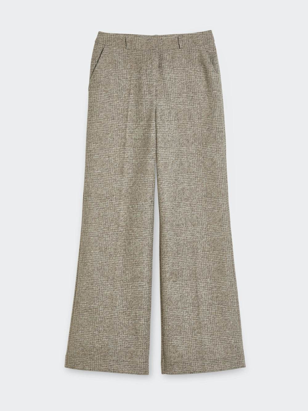 Wide Leg Check Pants - SPOON