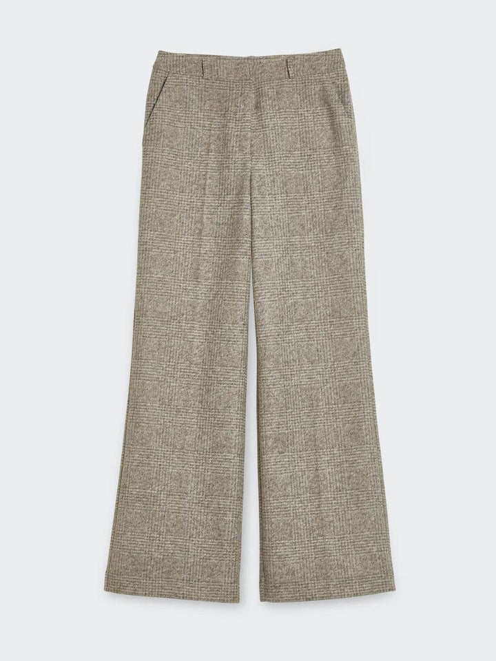 Wide Leg Check Pants - SPOON