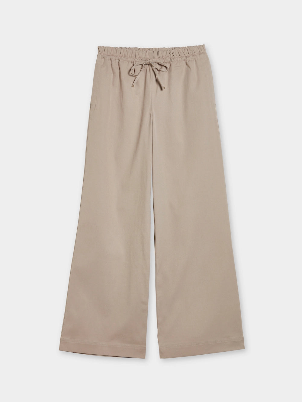 wide leg string pants beige main