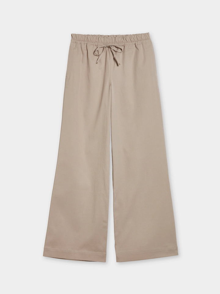 wide leg string pants beige main